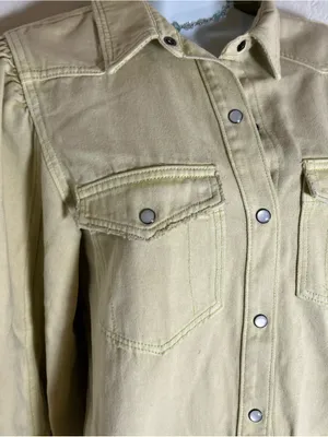 We The Free Pale Yellow Snap-Front Jean Jacket thumbnail 3