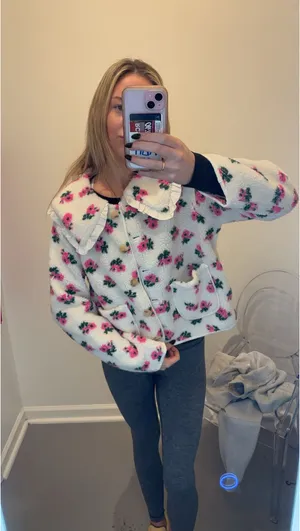 Sherpa floral jacket White Size M thumbnail 1