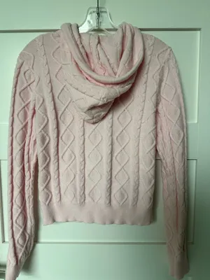 Wicked Pink Cable Knit Sweater Size M thumbnail 3