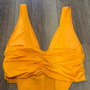 Aerie Shine Plunge Ruched One Piece Cheekiest Womens Large Orange Swimsuit beach thumbnail 10