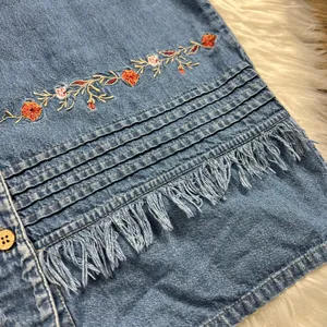 Vintage MPH Collection denim floral embroidered shirt thumbnail 5