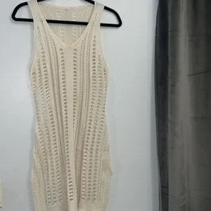 Amazon New - Crochet Swim Cover-Up Dress | White / Cream thumbnail 6