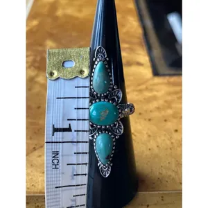 Royston Turquoise Sterling Silver Ring Size 6 thumbnail 8