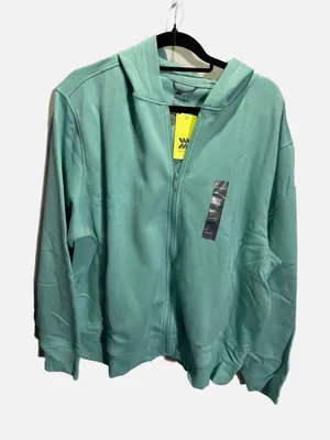 All in Motion Cotton Fleece Full Zip Hoodie Mint Teal Green‎ XL Cozy Athleisure thumbnail 1
