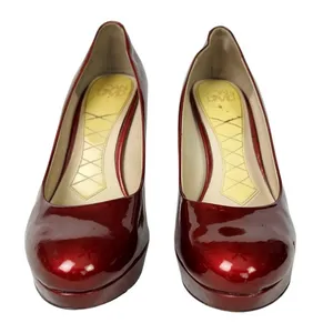 Joan & David Flipp Dark Red Patent Leather‎ Platform Pumps Heels Size 7.5 thumbnail 2