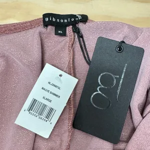 NWT Gibsonlook Rose Gold Metallic Knit V-Neck Dolman Sleeve Midi Dress‎ Stretch thumbnail 9