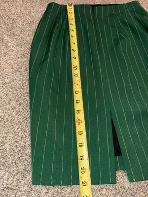 Express Pinstripe Pencil Skirt Size 0 Green White thumbnail 5