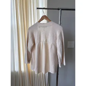 Eight Eight Eight Cardigan M Cream Knit Single Button Pocket Y2K Coastal Grandma thumbnail 2