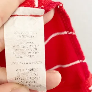 SEE YOU MONDAY Striped Tiered Knit Red White Dress Medium thumbnail 7
