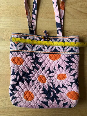 Vera Bradley Pink, Orange & Navy Quilted Floral Tote thumbnail 6