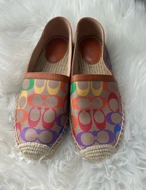 Coach Women Rainbow Espadrille Flats size 7 excellent condition thumbnail 1