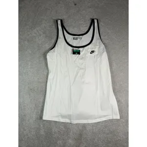 Nike Women's XL Tank Top NWT White Black Trim Pocket Swoosh Retro Y2K New* Read thumbnail 6