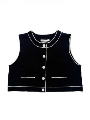 Oak + Fort Sweater Vest Black Size Medium thumbnail 2
