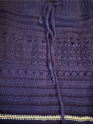 Anthropologie Maeve Antonella Crochet Midi Skirt Navy Striped Small EUC thumbnail 4