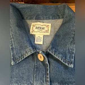 TANTRUMS Denim Embroidered Jacket 100% Cotton Size XXL. thumbnail 12