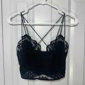 Free People‎ FP One Adella Lace Bralette S Velvet Fairy Whimsigoth Festival Boho thumbnail 2