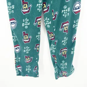 Life Is Good Womens Christmas Dog Santa Hat Fleece‎ Lounge Sleep Pajama Pants L thumbnail 3