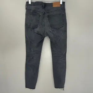 Madewell Skinny Jeans Women 28 Black Great 9 Inch High Rise Distressed Raw Hem thumbnail 9