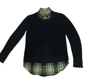 Ralph Lauren cable knit layered sweater size small navy crew neck pullover thumbnail 2