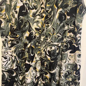 Simply Vera Vera Wang Green Swirl Sleeveless Dress Size L thumbnail 2