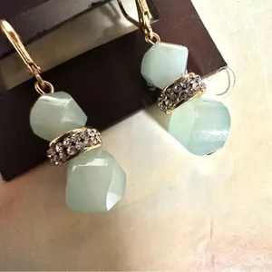 Anne Klein blue rhinestone drop earrings thumbnail 5