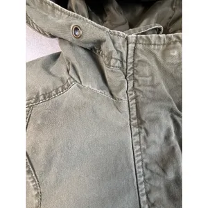 Ambiance Womens Hooded Utility Jacket Olive Military Gorpcore Field Coat Medium thumbnail 8
