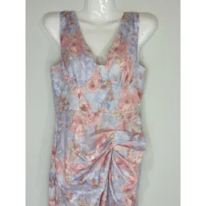 Cider Illusion Multicolor Floral‎ Ruched Midi Dress SMALL NWT Cocktail Party thumbnail 4