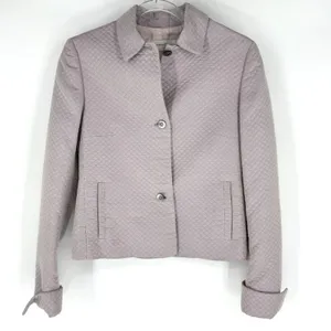 Bernard Zins Paris Mauve Lavender Vintage‎ Quilted Jacket Size 4 thumbnail 2