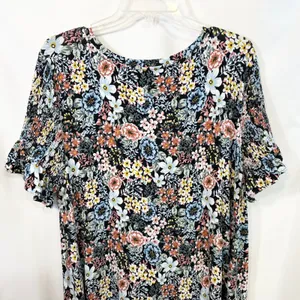 Loft Plus Size‎ 14 Dress Modest Cottagecore Ruffle Shift Smocked Feminine 1819 thumbnail 8