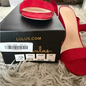 Lulus Red Lace-Up Heels thumbnail 2