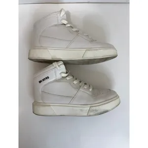 Steve Madden SM NY90 High Top Sneakers White Black Sz10 thumbnail 4
