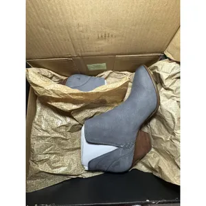 FRYE Reina Cut Out Short Gray Leather Slip On Womens Bootie Boots Size 10M 78394 thumbnail 3