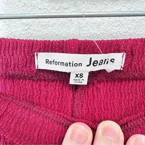 Reformation Size XS Wide Leg Pants Maroon Red Elastic Waist NWT‎ Casual thumbnail 5