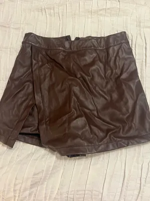 Brown leather skirt thumbnail 3