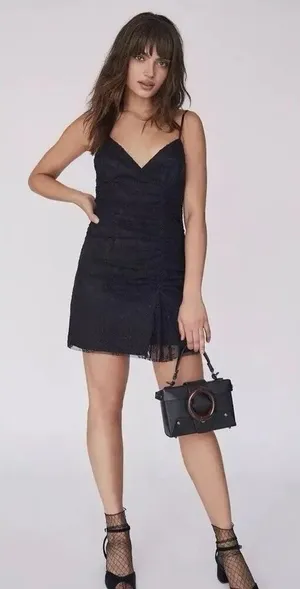 ✨Free People Gemini Mini Black Eyelet Sz 8 Dress✨ thumbnail 1