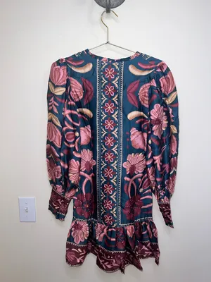 Farm Rio‎ Seashell Tapestry Teal Mini Dress NWT XXS Boho thumbnail 8