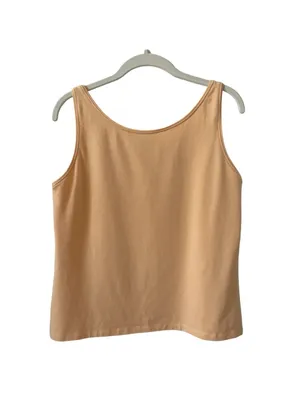Eileen Fisher Stretch Organic Cotton Tank Top Tangerine Size Medium Minimalist thumbnail 2