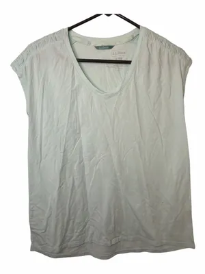 L.L. Bean Women's Pale Blue V-Neck Sleeveless Tank thumbnail 1