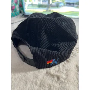 Aviator Nation Black Corduroy Snapback Hat With Mountain Patch & Mesh Lining thumbnail 2