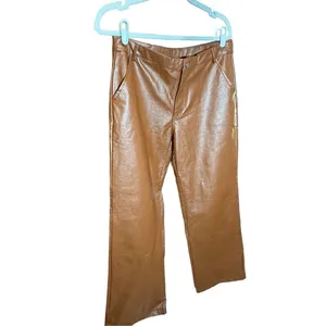 Princess Polly cognac brown wide leg faux leather‎ high rise pants sz 10 thumbnail 8