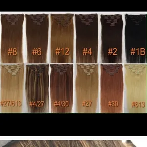 Blonde long human hair extensions Clipin Remy new thumbnail 8