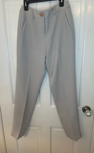 Ted Baker Pale Gray Dress Trousers with‎ Rose Gold Button size 1 (US4) EUC thumbnail 1