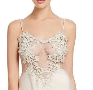 Champagne Showstopper Metallic Lace Long Gown thumbnail 2