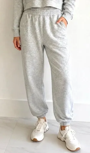 Abercrombie & Fitch YPB Heather Grey Neoknit High Rise Jogger Sweatpants thumbnail 1