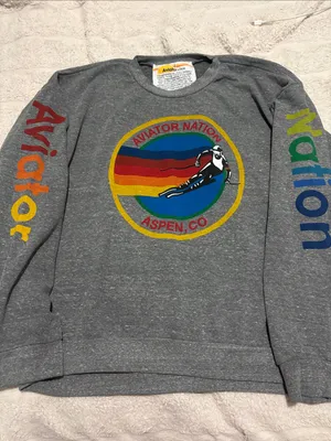 Aviator Nation Aspen Crewneck Gray Large thumbnail 1
