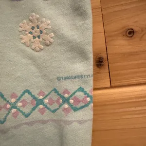 VNTG 1990 Lifestyles XL Puffy Paint Skiing Bears Snowflake Pullover Sweatshirt thumbnail 8