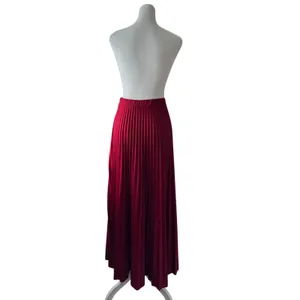 Vintage ‘70s Crimson Pleated A-Line Maxi Skirt thumbnail 6