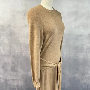 Rag And Bone Alnai Sweater Dress Size M Cotton Cashmere Tie Waist Quiet Luxury thumbnail 2