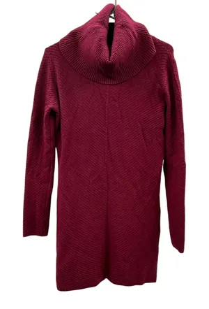 Akira Chicago Sweater Dress Womens M/L Burgundy‎ Cowl Neck Ribbed Knit Mini thumbnail 1