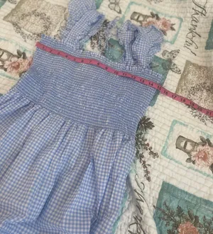 Eileen West Gingham Smocked Tiered Midi Dress NWT thumbnail 5